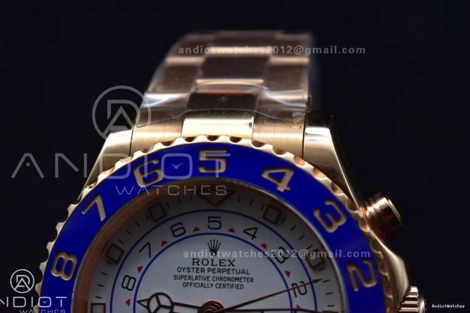 TopPick II on RG Edition GMF Bracelet 1:1 YachtMaster Blue RG A Best 1223 Ceramic 116685 1021